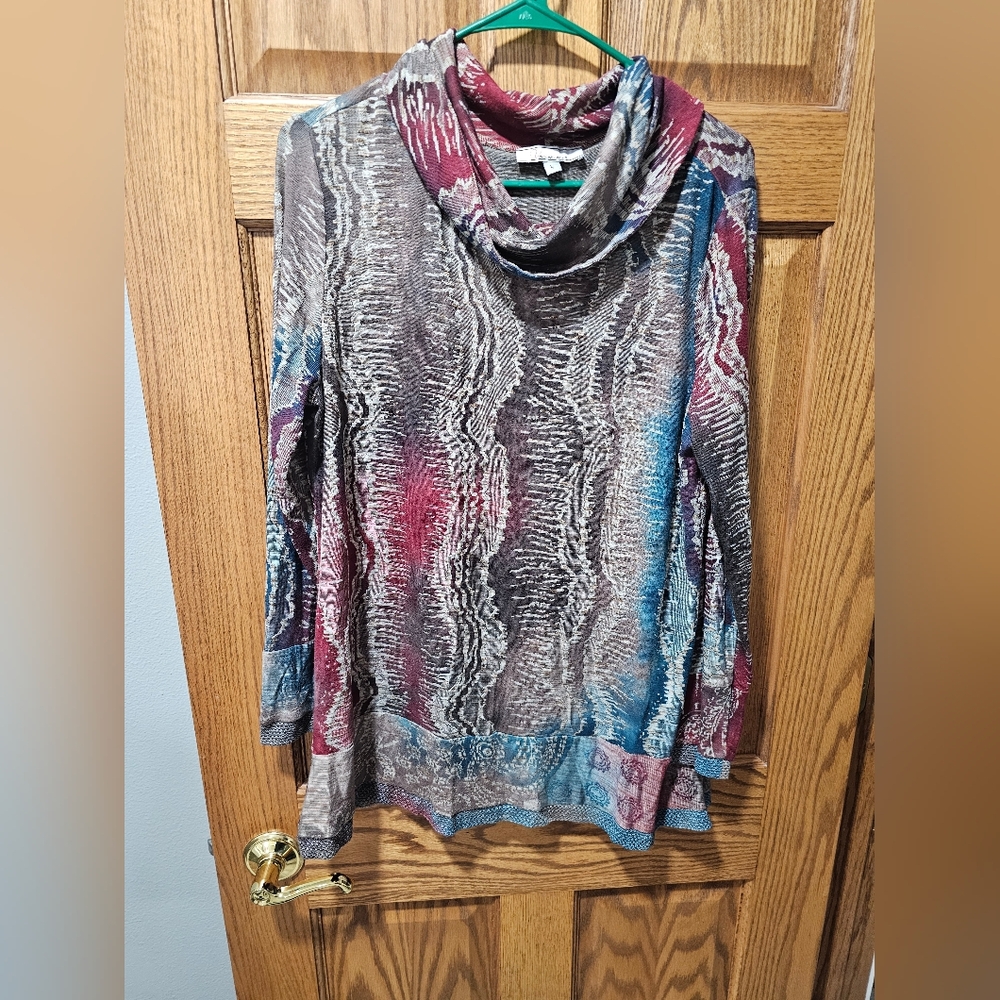 Variations Elegant Multicolor Cowl Neck Sweater